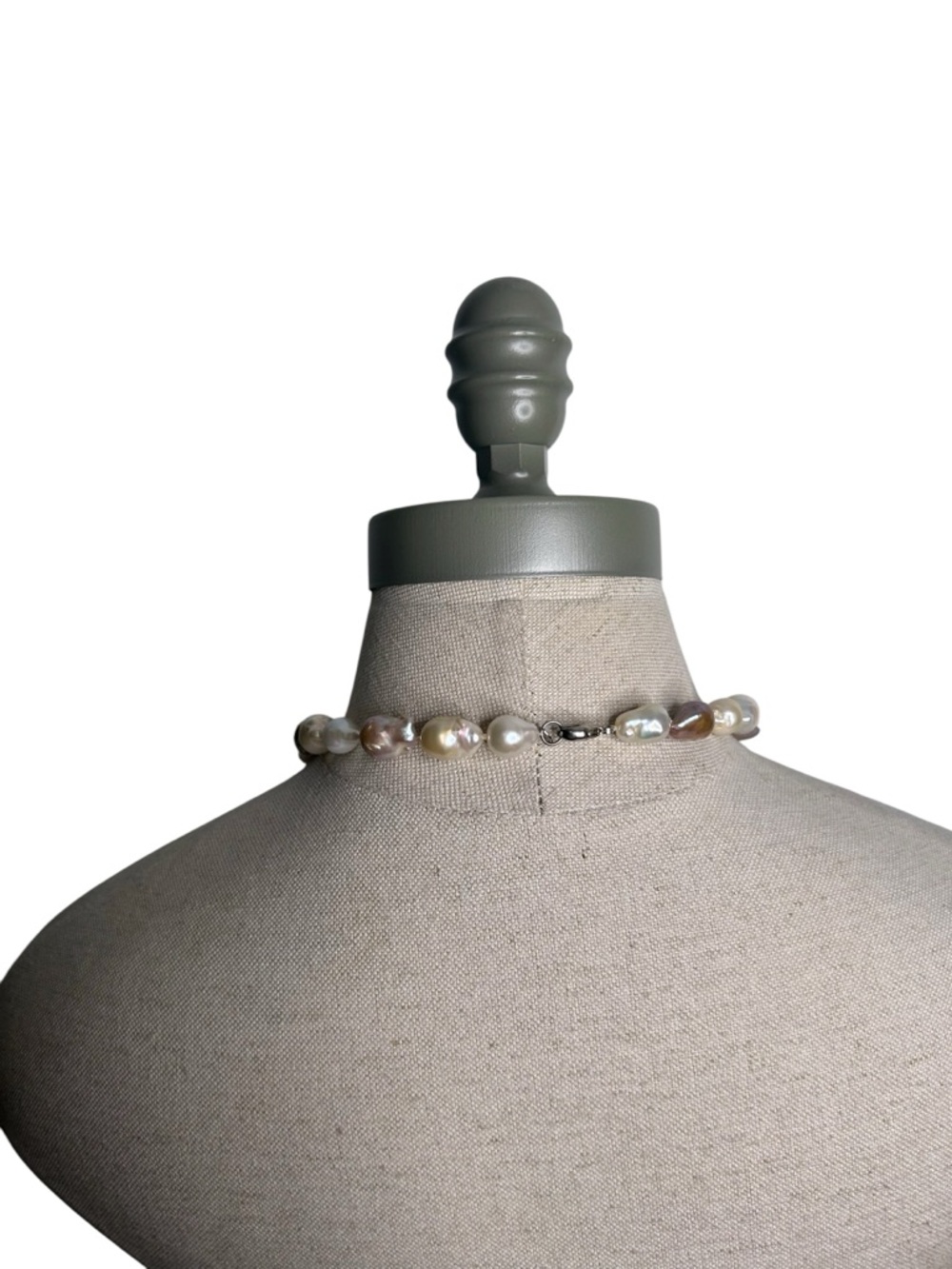 Lucas Lameth LUC 925 CN Sterling Silver Baroque Pearl Chunky Necklace Women’s - Picture 6 of 8